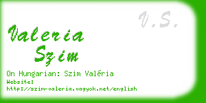 valeria szim business card